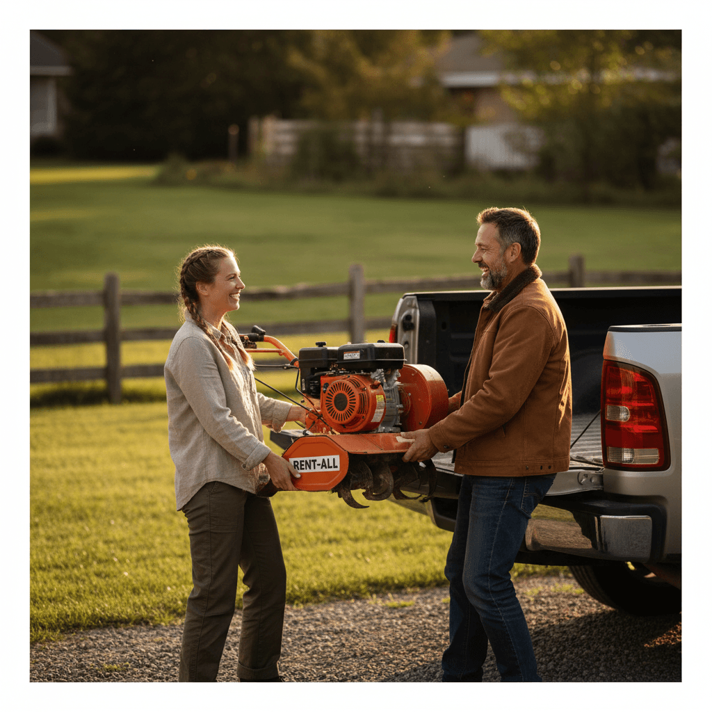 Customer loading rental equipment
