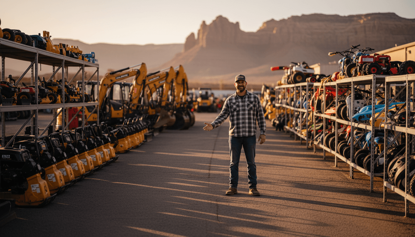 Juab Rentals equipment yard with well-maintained tools and friendly staff ready to help