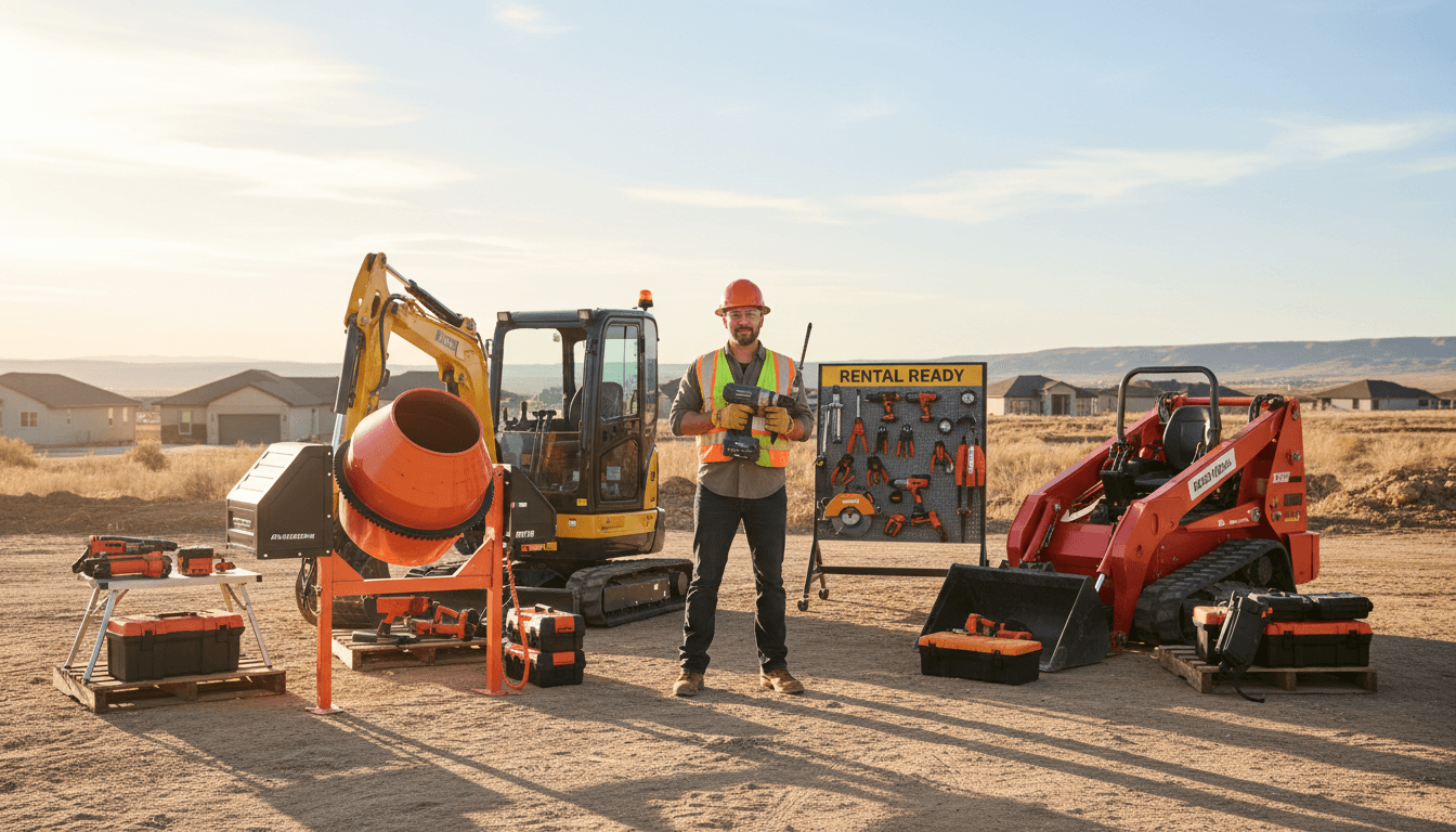 Contractor with well-maintained rental equipment on a Juab County job site